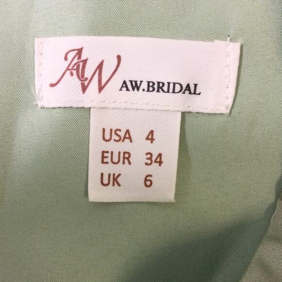 AW BRIDAL SZ 4 S sage green Elinore wedding cocktail party maxi dress NEW B122 - Picture 10 of 11